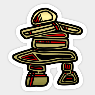 Gold and Black Inuksuk Totem Figure Sticker